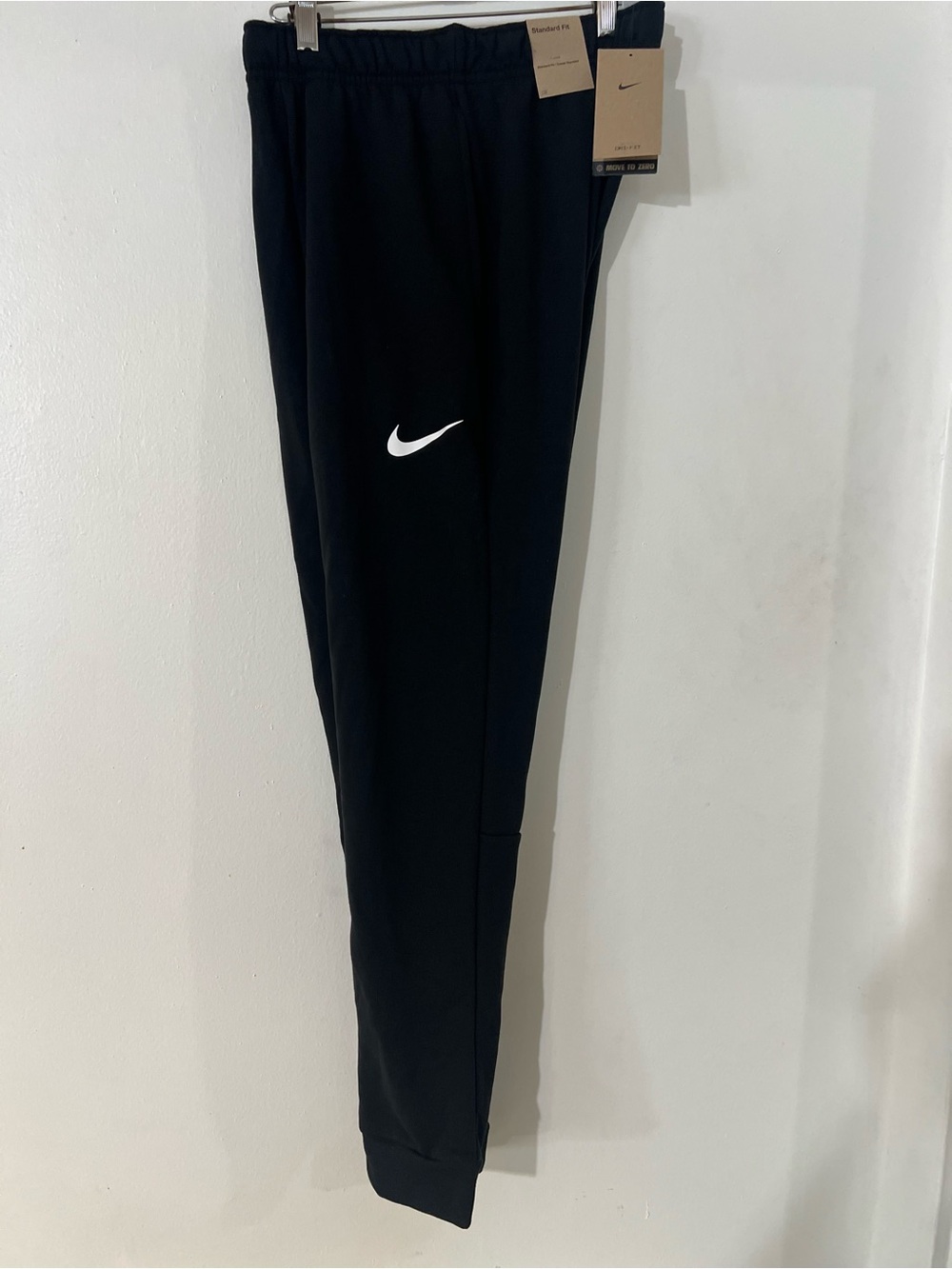 Nike Black Jogger Sweatpants with White Swoosh Sz Small - Picture 8 of 10